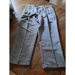 40x28 Savane Grey Pleated Front Leg Cuffed Hem Dress Pants with Cuffed Hem